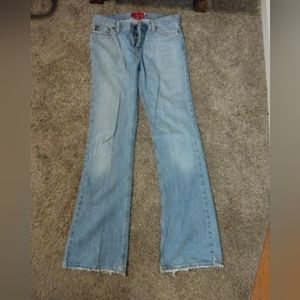 Hollister Button Fly distressed flare Jeans Size 9